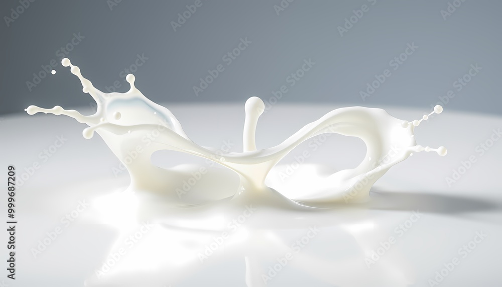Infinity Symbol Milk Splash Captured Mid-Air with Detailed Soft Reflections Infinity Symbol Milk Splash Captured Mid-Air with Detailed Soft Reflections