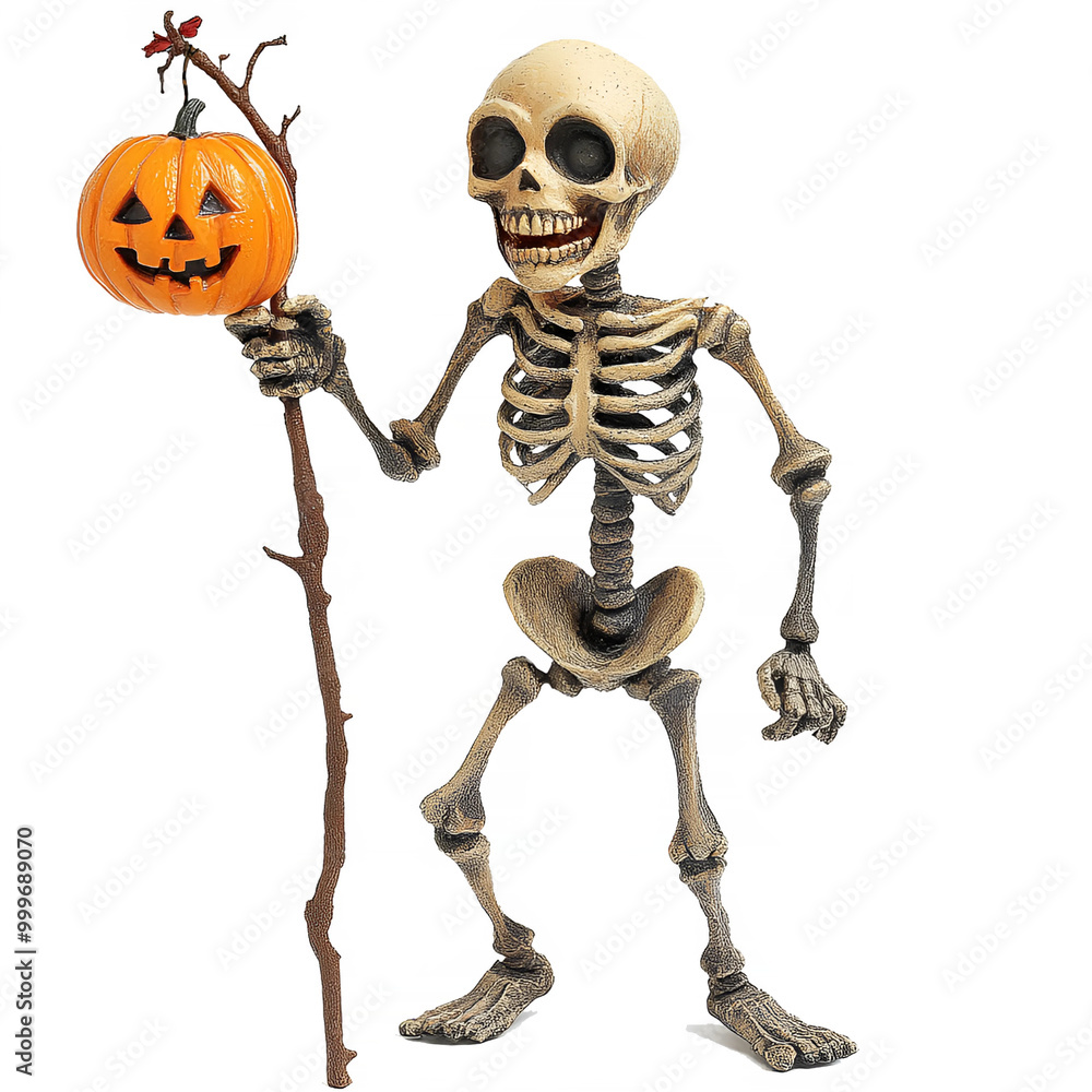 the skeleton with halloween pumpkin the skeleton with halloween pumpkin