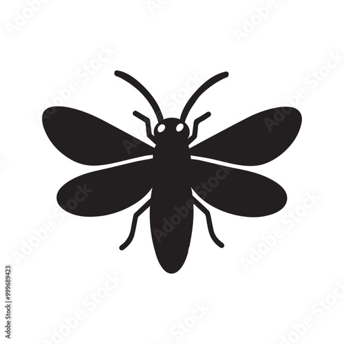 Insect Vector illustration in black and white - Insecta Silhouette Design 