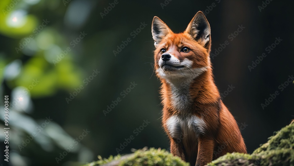 A stunning portrait of a handsome fox amidst lush greenery, exuding a sense of curiosity and wonder as it gazes into the distance, captivating all who behold its beauty. A stunning portrait of a handsome fox amidst lush greenery, exuding a sense of curiosity and wonder as it gazes into the distance, captivating all who behold its beauty.