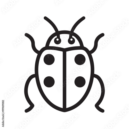 Insect Vector illustration in black and white - Insecta Outline ClipArt Design
