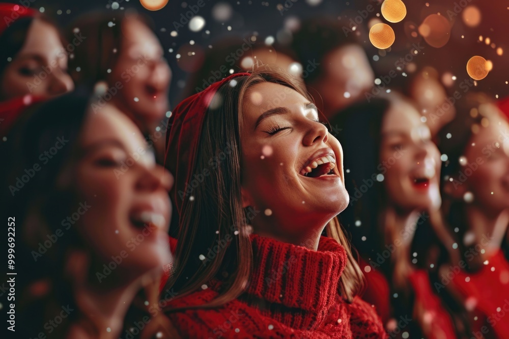 Group of women singing together in harmony Group of women singing together in harmony