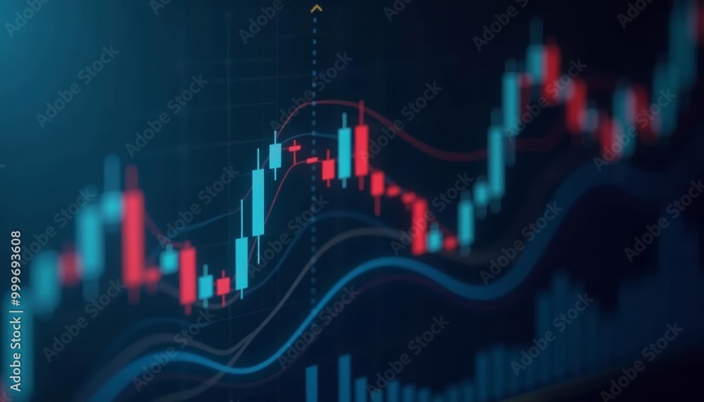 Naklejka premium Dynamic financial market data visualization