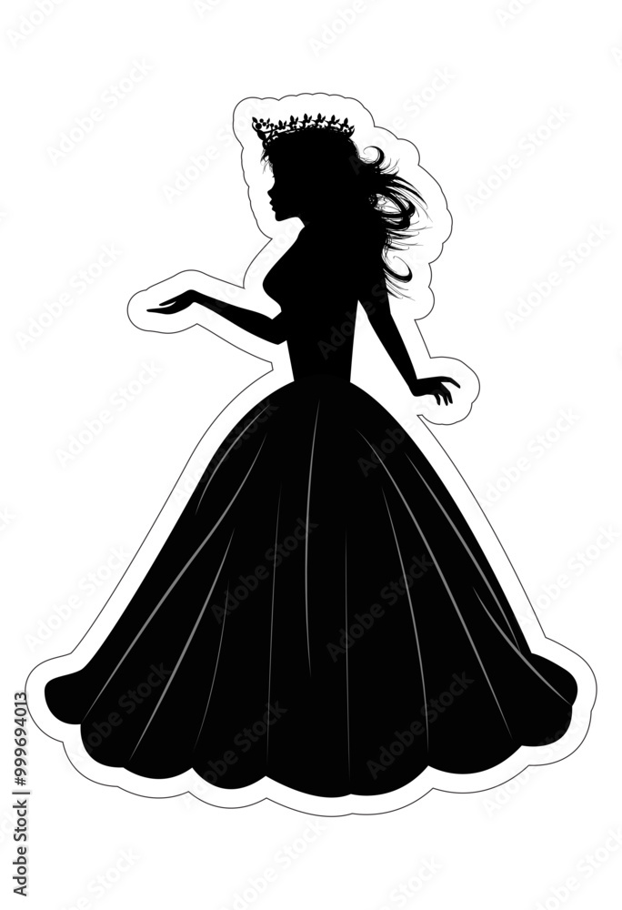 Fototapeta premium Cute Princess Silhouette