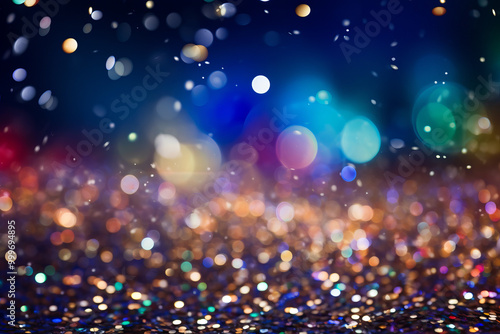 Abstract Christmas bokeh background,Generated By Ai