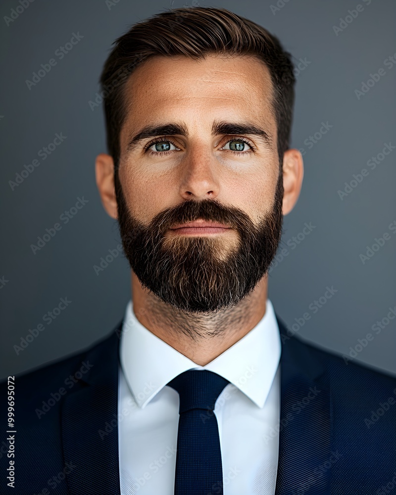Confident businessman in formal attire with a focused expression Confident businessman in formal attire with a focused expression