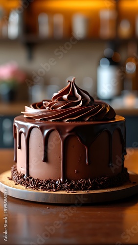 cake with a beautiful chocolate frosting