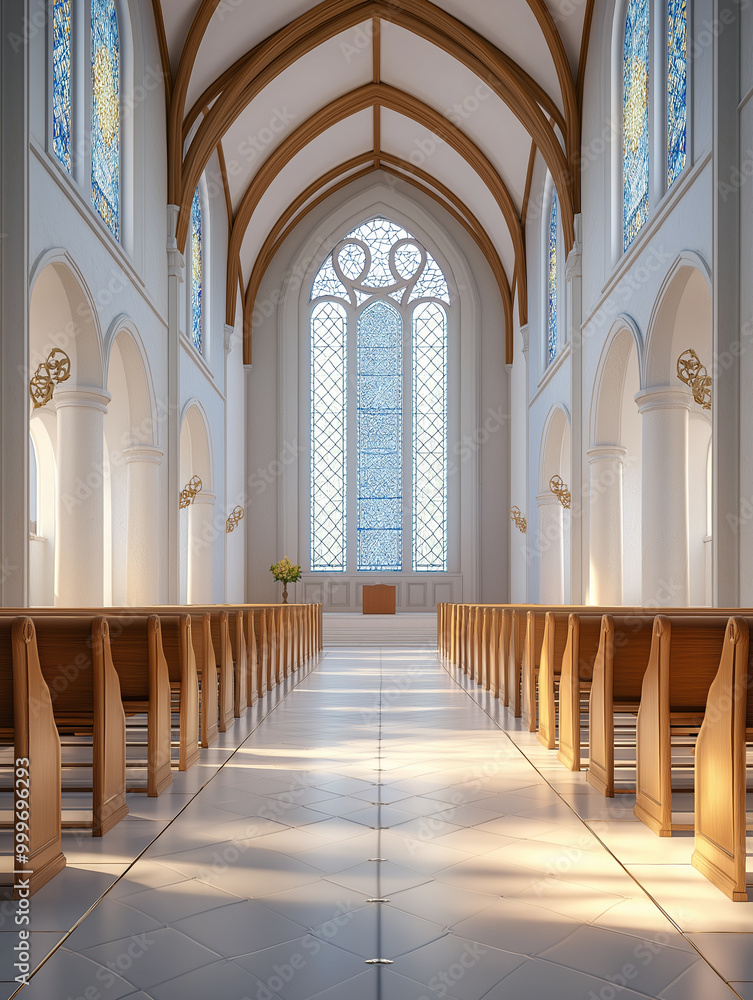 Obraz premium Serene Synagogue Interiors and High Holiday Backgrounds
