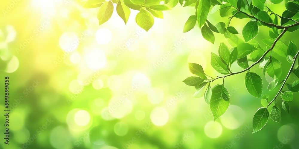 A serene green background with leaves and soft bokeh lights, evoking a peaceful atmosphere. A serene green background with leaves and soft bokeh lights, evoking a peaceful atmosphere.