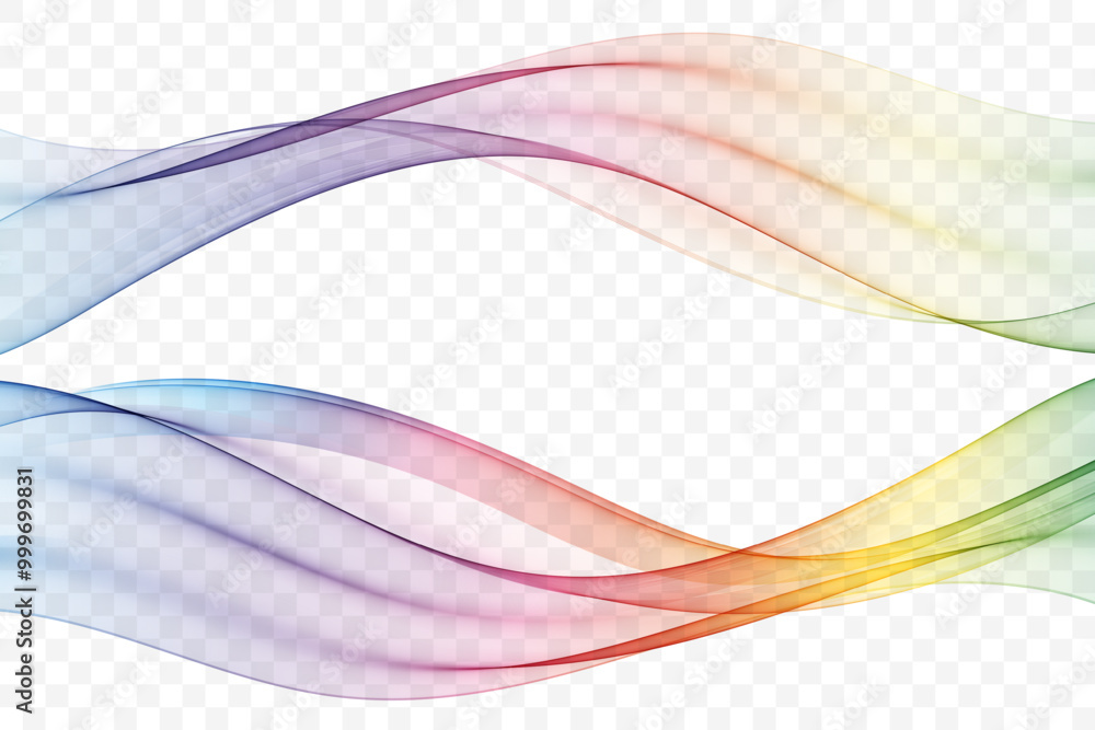 Obraz premium Set of abstract colorful waves. Rainbow color wave flow.