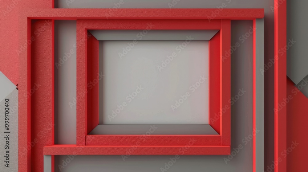 Obraz premium Abstract Red and Gray Frame