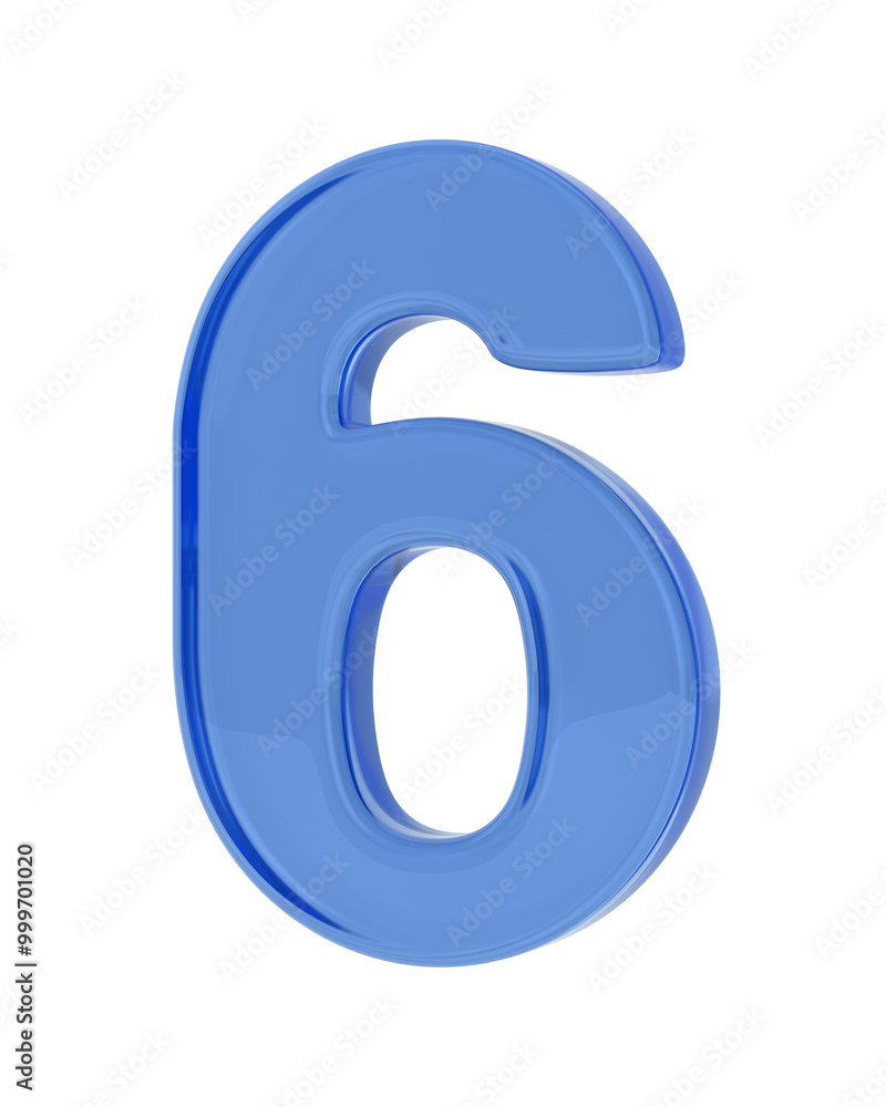 Number six on white background. Isolated 3D illustration Number six on white background. Isolated 3D illustration