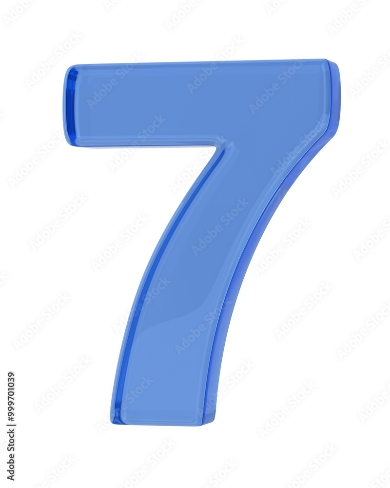 Number seven on white background. Isolated 3D illustration Number seven on white background. Isolated 3D illustration