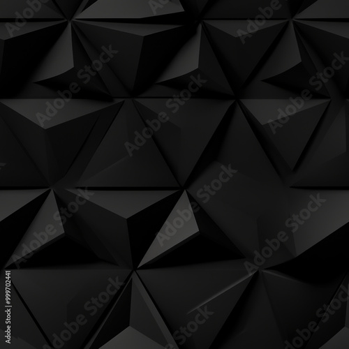 Black abstract polygonal background wall