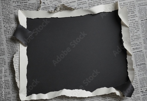 absttract black white paper with news paper background photo