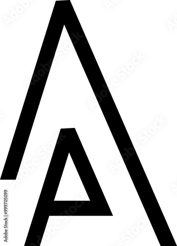 out line  icon vector illustration with AP initial logo. very suitable for use for personal brand names, fashion companies, and accounting financial. etc