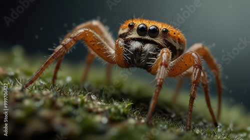 spider over a blurry background