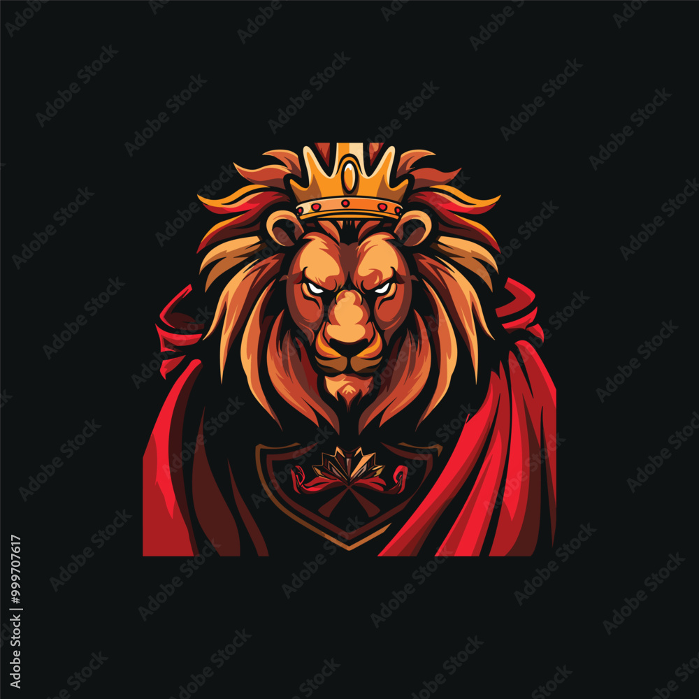 Obraz premium lion king head logo design