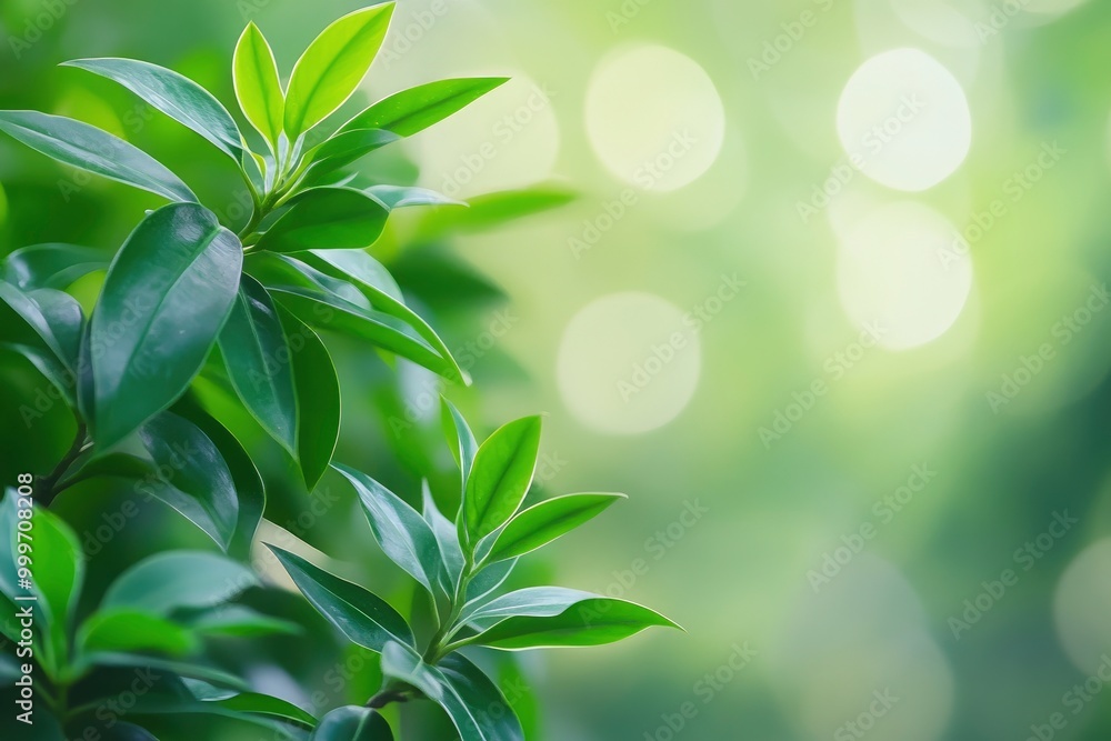 Blurred green ixora leaves background - generative ai Blurred green ixora leaves background - generative ai
