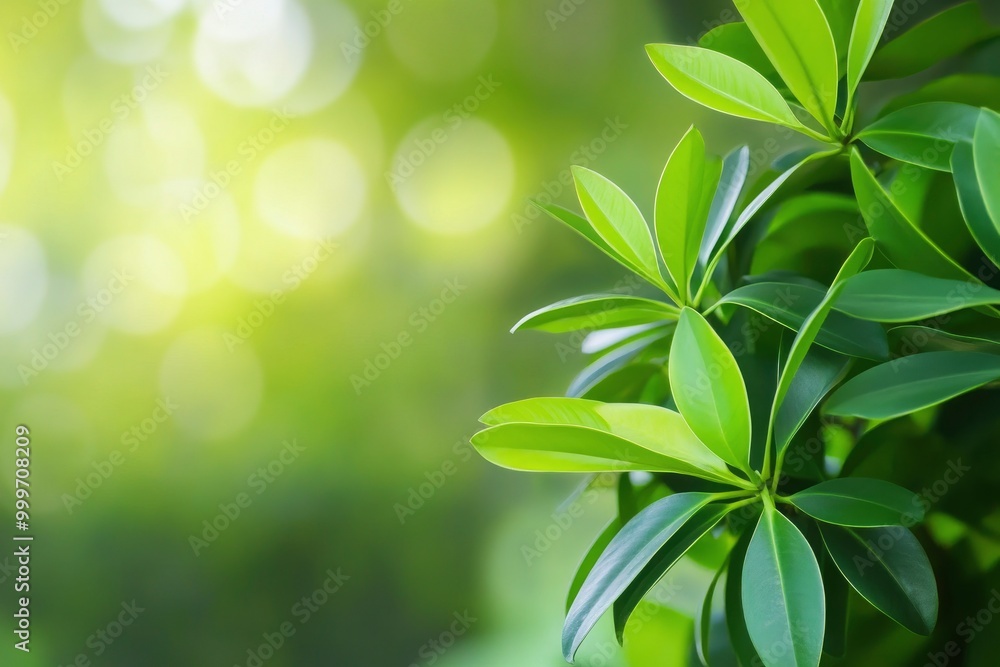 Blurred green ixora leaves background - generative ai Blurred green ixora leaves background - generative ai