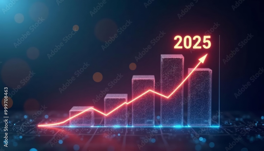 Naklejka premium Optimistic Future 2025 Growth Trend