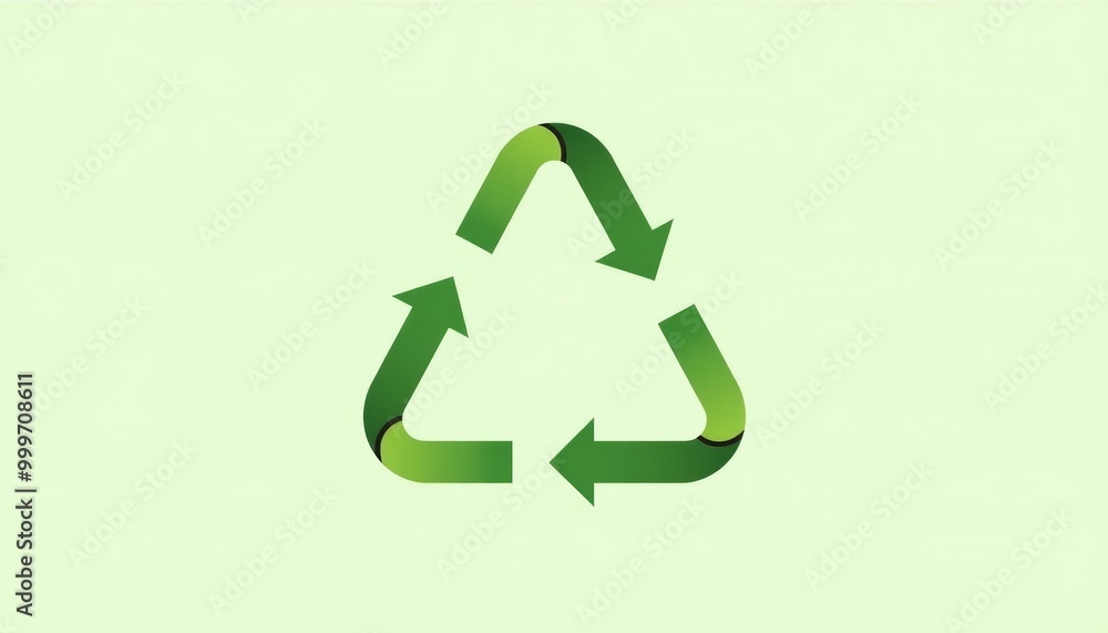Green recycling symbol on a white background Green recycling symbol on a white background