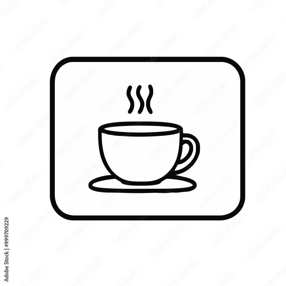Minimalistic Hot Coffee Cup Icon with Steam in Simple Black Line Design for Cafes, Restaurants, and Beverage Branding Minimalistic Hot Coffee Cup Icon with Steam in Simple Black Line Design for Cafes, Restaurants, and Beverage Branding