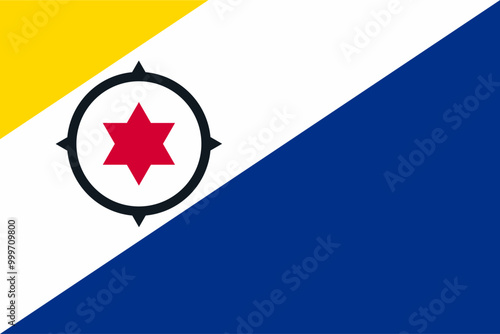 Flag of Bonaire. Accurate proportion and official colors.