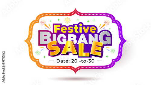 Festive bigbang sale, offer, logo concept for indian festival Navratri Diwali.