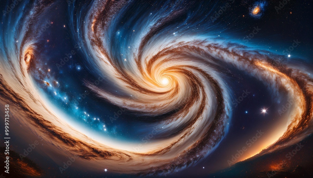 Obraz premium Cosmic patterns with swirling galaxies