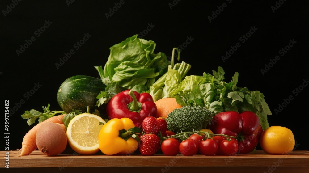 A Colorful Array of Fresh Fruits and Vegetables Showcasing Nature's Bounty and Vibrant Colors A Colorful Array of Fresh Fruits and Vegetables Showcasing Nature's Bounty and Vibrant Colors