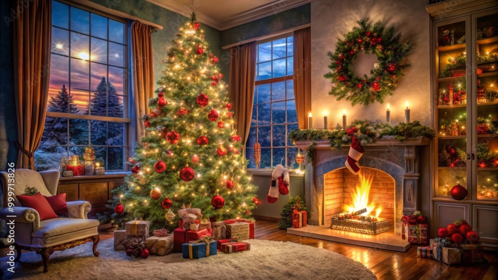 Festive Merry Christmas Scene Festive Merry Christmas Scene