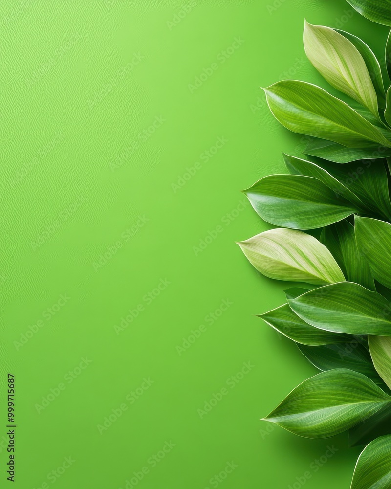 Variegated Philodendron Leaves on Green Background Variegated Philodendron Leaves on Green Background