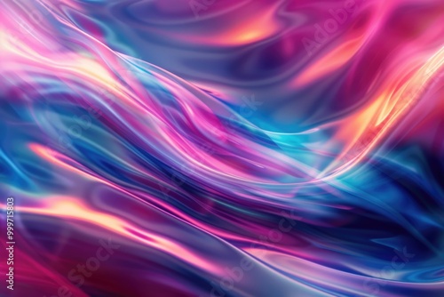 A vibrant, colorful abstract wave design with swirling patterns and shapes