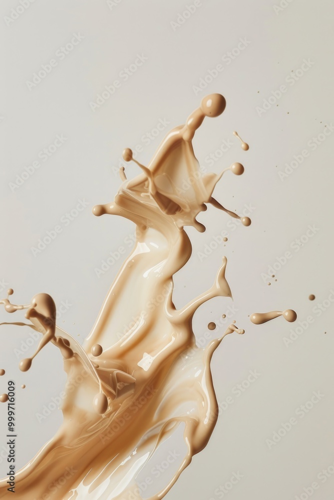 Fototapeta premium A close-up shot of a splash of liquid on a clean white surface, ready for use in various design projects