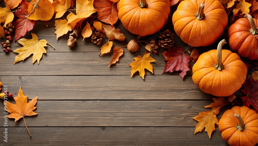 Fall Background with Pumpkins Fall Background with Pumpkins