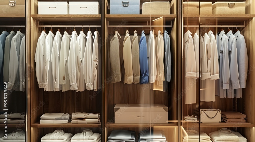 Organized Closet with Clothes and Accessories Organized Closet with Clothes and Accessories