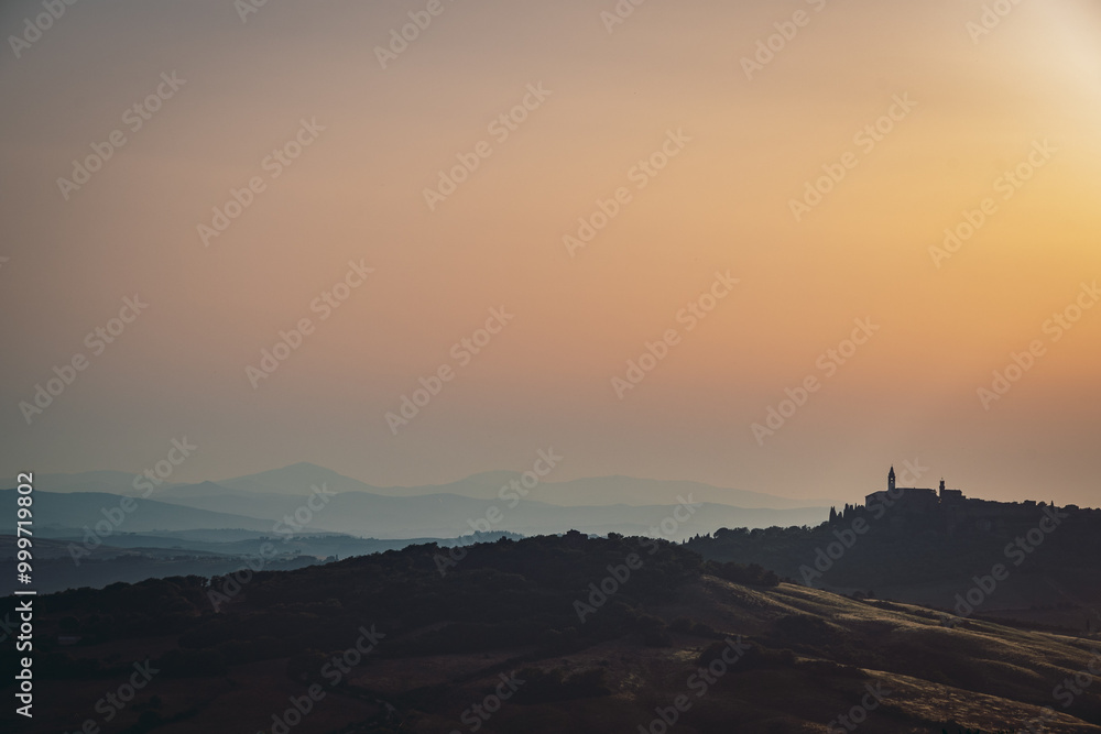 view of the Tuscan hills at sunset in the Chianti area view of the Tuscan hills at sunset in the Chianti area