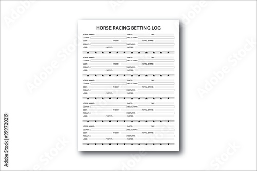 Horse Racing Betting Log Book KDP Interior Design