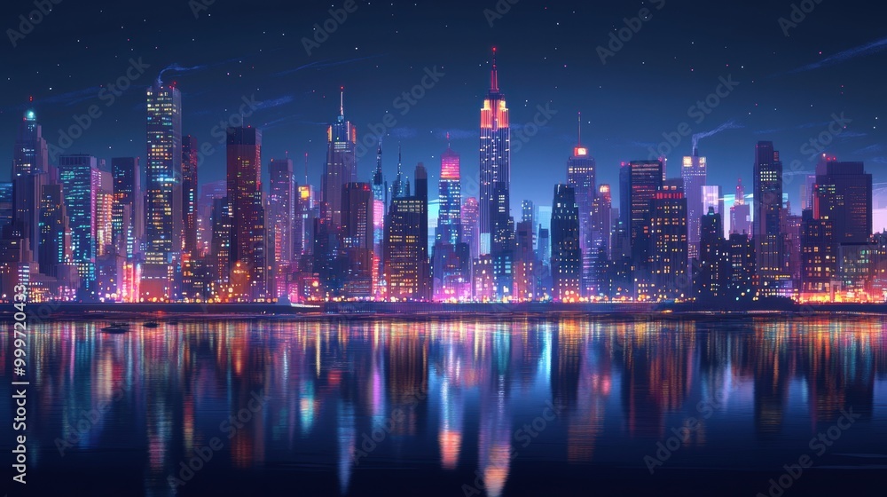 Fototapeta premium Cityscape Night Lights.