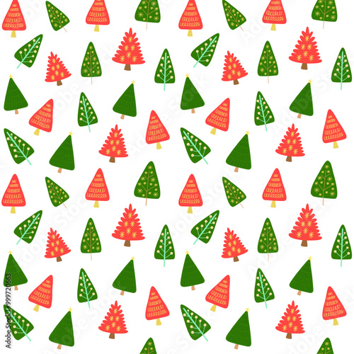 christmas tree seamless pattern