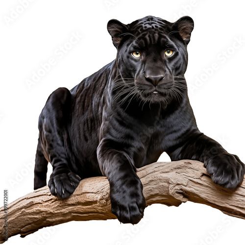 black panther on a branch