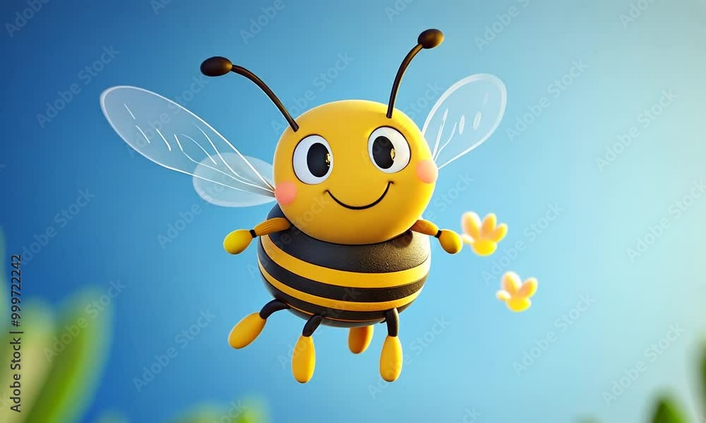 cute cartoon bee flying cute cartoon bee flying