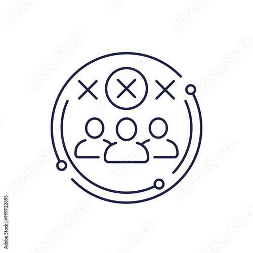 inefficient team line icon on white