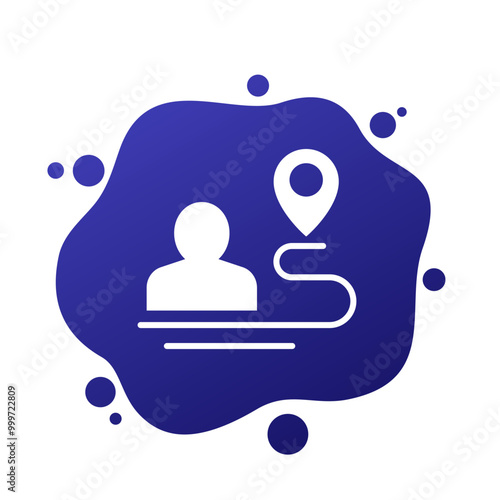 user or customer journey icon, vector