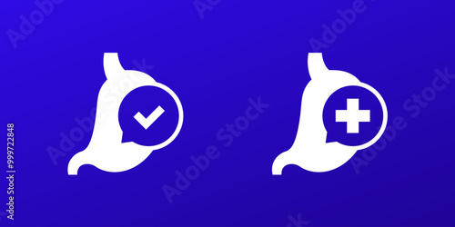stomach health and good digestion icons