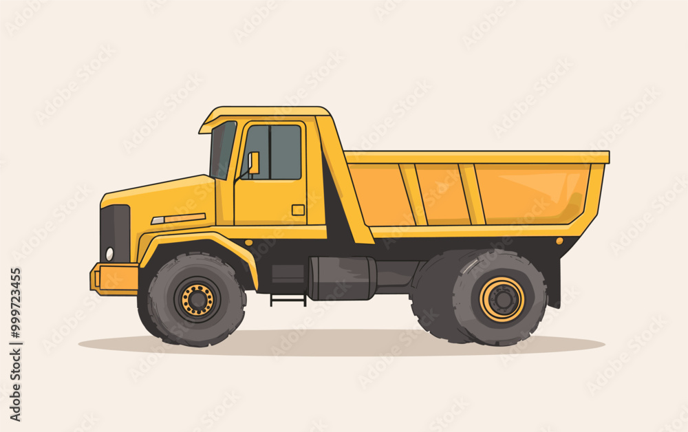 Fototapeta premium vector construction truck flat style on white background .Generative AI