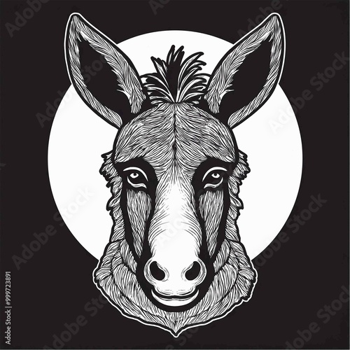 Wallpaper Mural Donkey Vector white background Torontodigital.ca