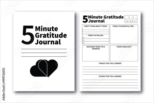 5-Minute Gratitude Journal KDP Interior