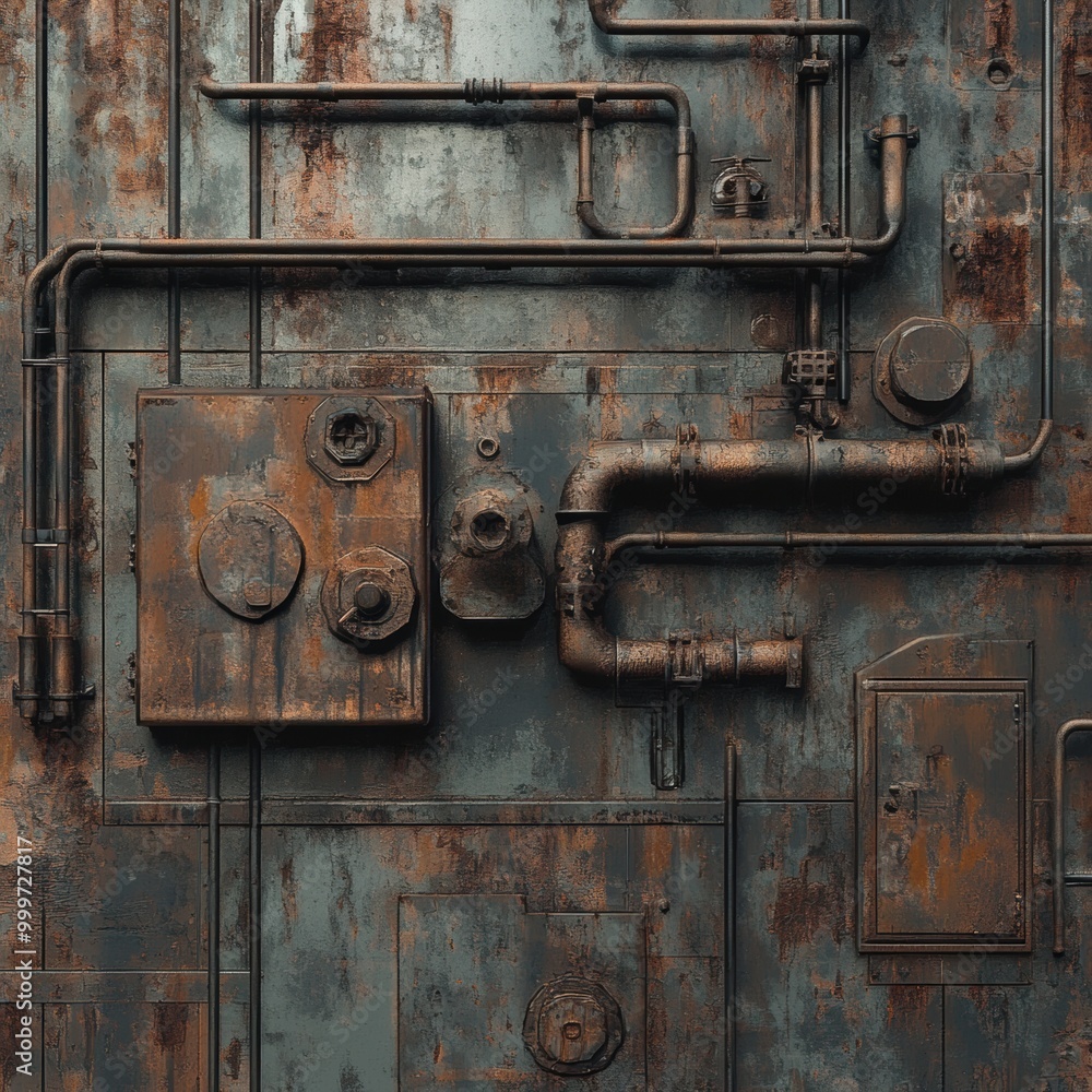Rusty Industrial Wall. Rusty Industrial Wall.